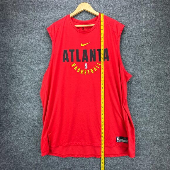 Nike Atlanta Hawks NBA Team-Issued Dri-Fit Practice Jersey 4XL Red 2017 HSE RARE - Picture 11 of 14